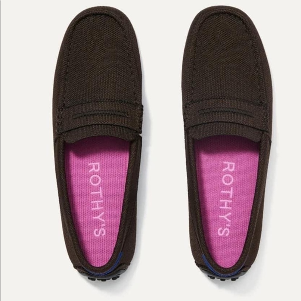 Rothy’s Deep Chocolate driving loafer 8 NEW